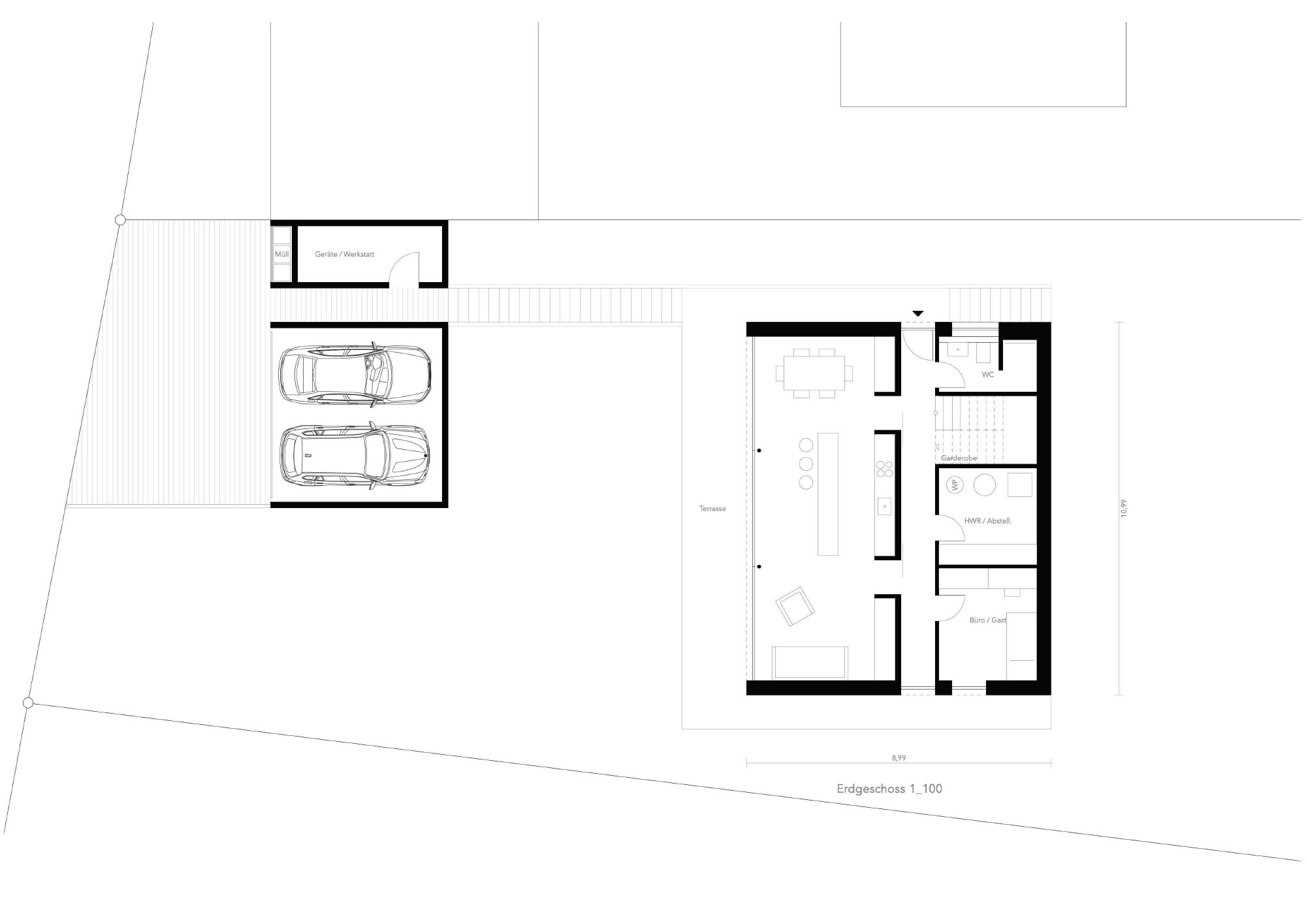 Neubau eines Einfamilienhauses am Hang inklusive Entwurfswettbewerb